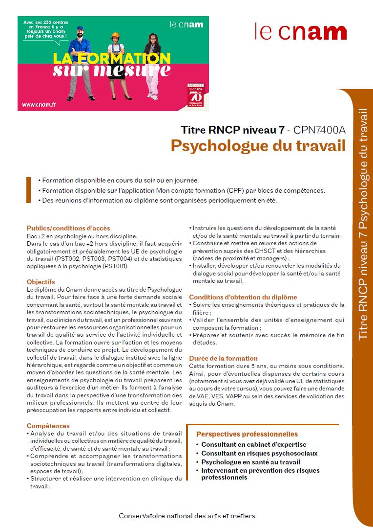 Brochure - Psychologue du travail